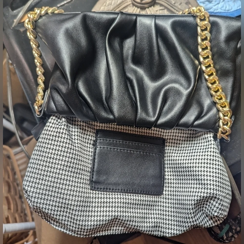 NWOT Madison West Rusched Bag in Black